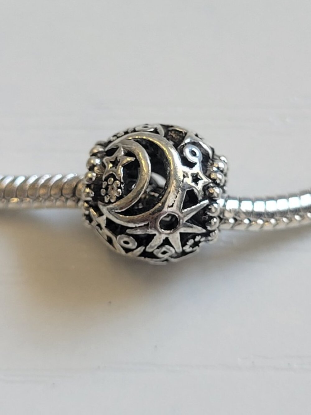 NWT For Pandora Charm Bracelets Beautiful Moon And Stars Celestial Metal Ball